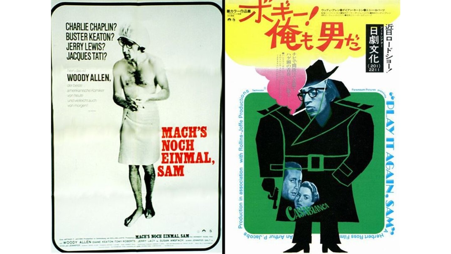 Die kuriosesten Filmposter aus aller Welt: Mach's noch einmal, Sam (links: Deutschland; rechts: Japan)
