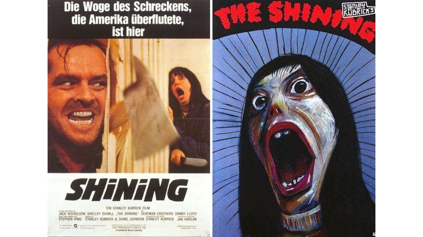 Die kuriosesten Filmposter aus aller Welt: Shining (links: Deutschland; rechts: Polen)