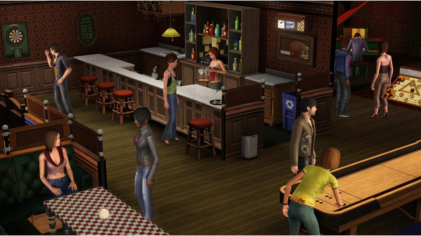 Die Sims 3: Late NightDie Bars der Sims-3-Erweiterung Late Night im Screenshot.