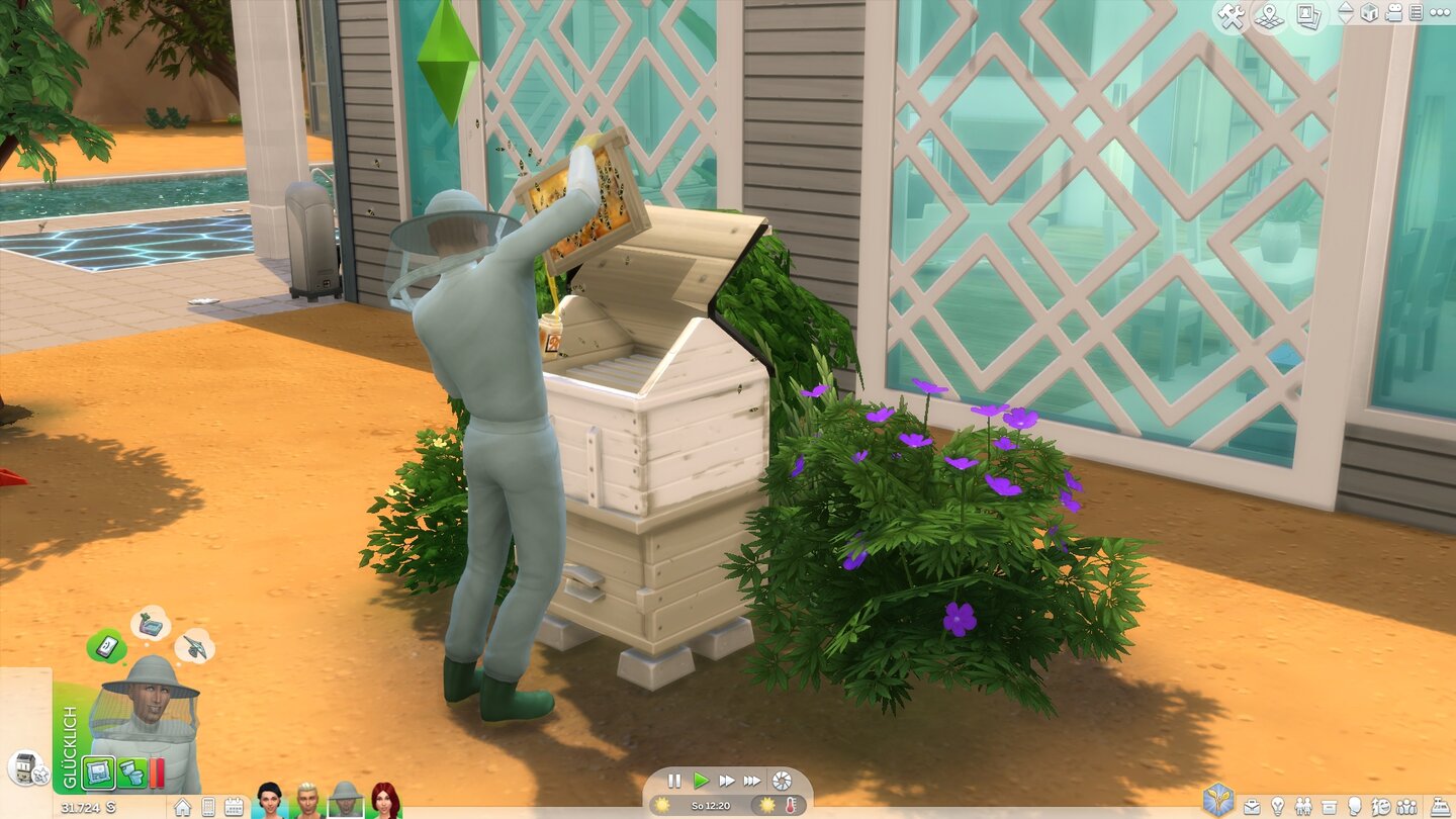 Die Sims 4: JahreszeitenLeckeren Honig bekommen eure Sims künftig aus der eigenen Bienenzucht.