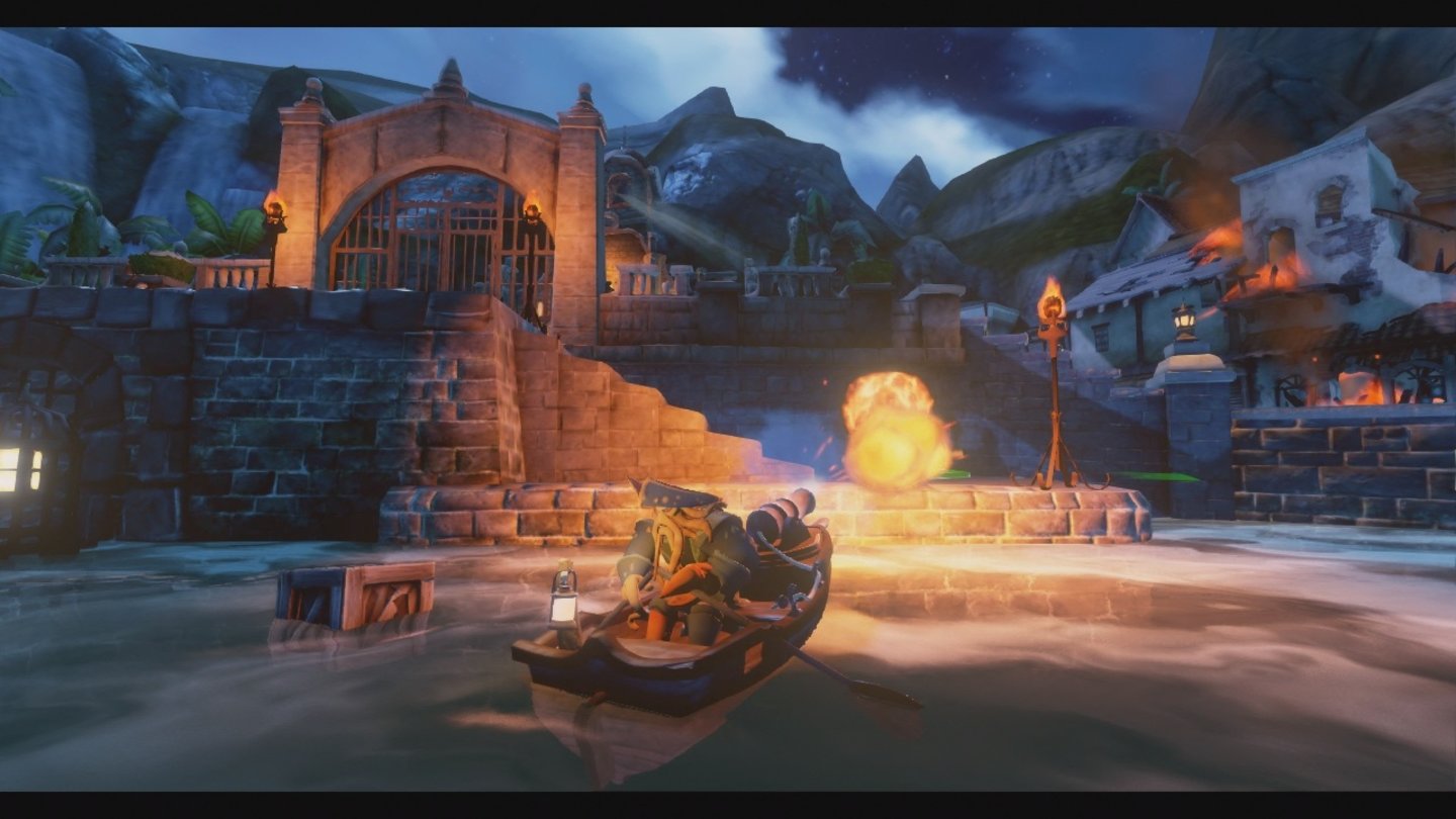Disney InfinitySzenarien wie diese Flucht im Ruderboot erinnern an die Filmvorlage, die Story ist aber eine völlig andere. [PS3]