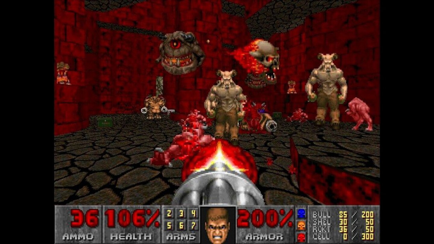 DoomDoom 2 verwendete dieselbe Grafikengine, bot aber mehr Waffen und Gegner.