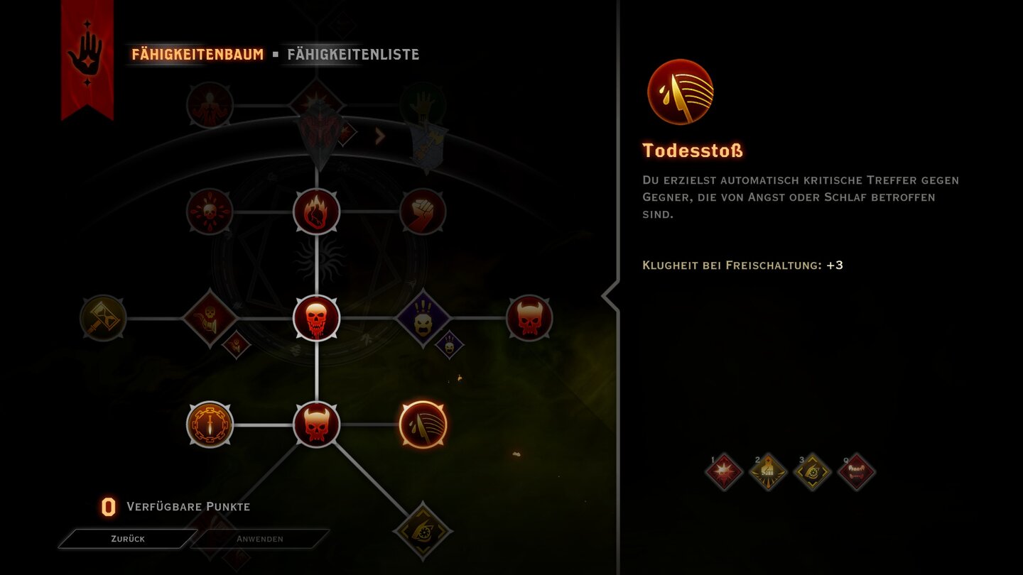 Dragon Age: Inquisition - Screenshots aus dem Koop-ModusJeder der zwölf Charaktere kann sich über zwei Talentbäume spezialisieren.