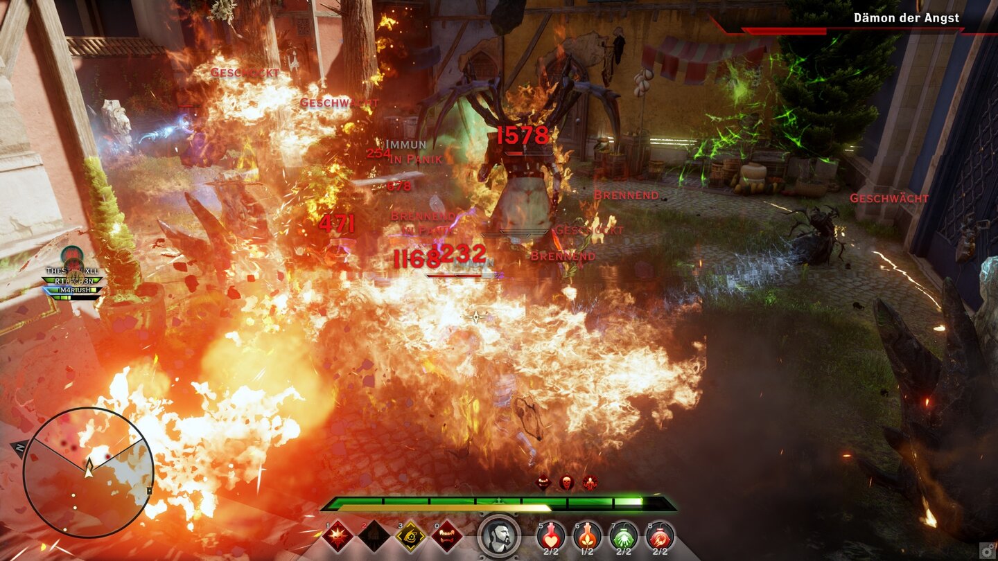 Dragon Age: Inquisition - Screenshots aus dem Koop-ModusWenn mehrere Magier mitmischen, kann’s schon mal ein bisschen unübersichtlich werden.