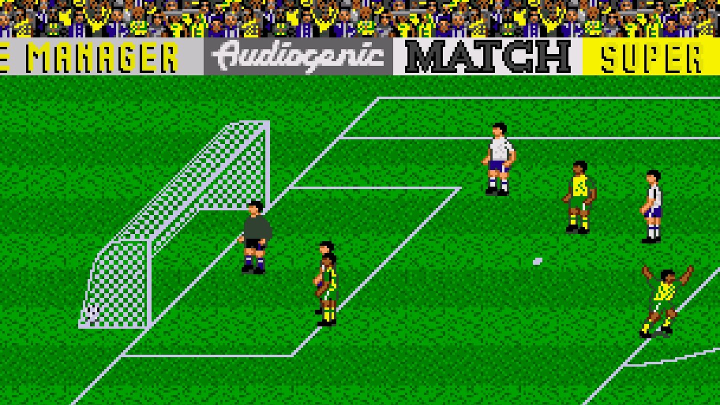 Emlyn Hughes International Soccer (1988)Der Fußballtitel hat schon alle wichtigen Regeln an Bord und gefällt auf C64, Amiga und Atari ST dank guter Technik und starkem Gameplay.