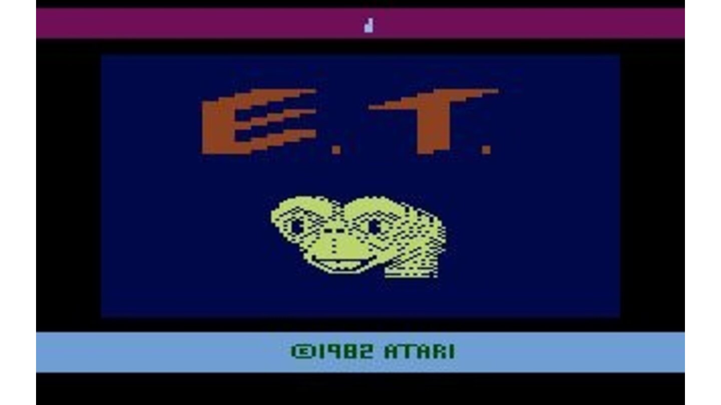 Der Titelbildschirm zum Lizenzdesaster E.T. The Extra-Terrestrial.