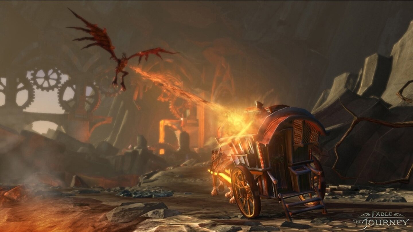 Fable: The JourneyHeld Gabriel wird von einem feurigen Harbinger angegriffen - dank Unreal Engine 3 mit schicken Lichteffekten.