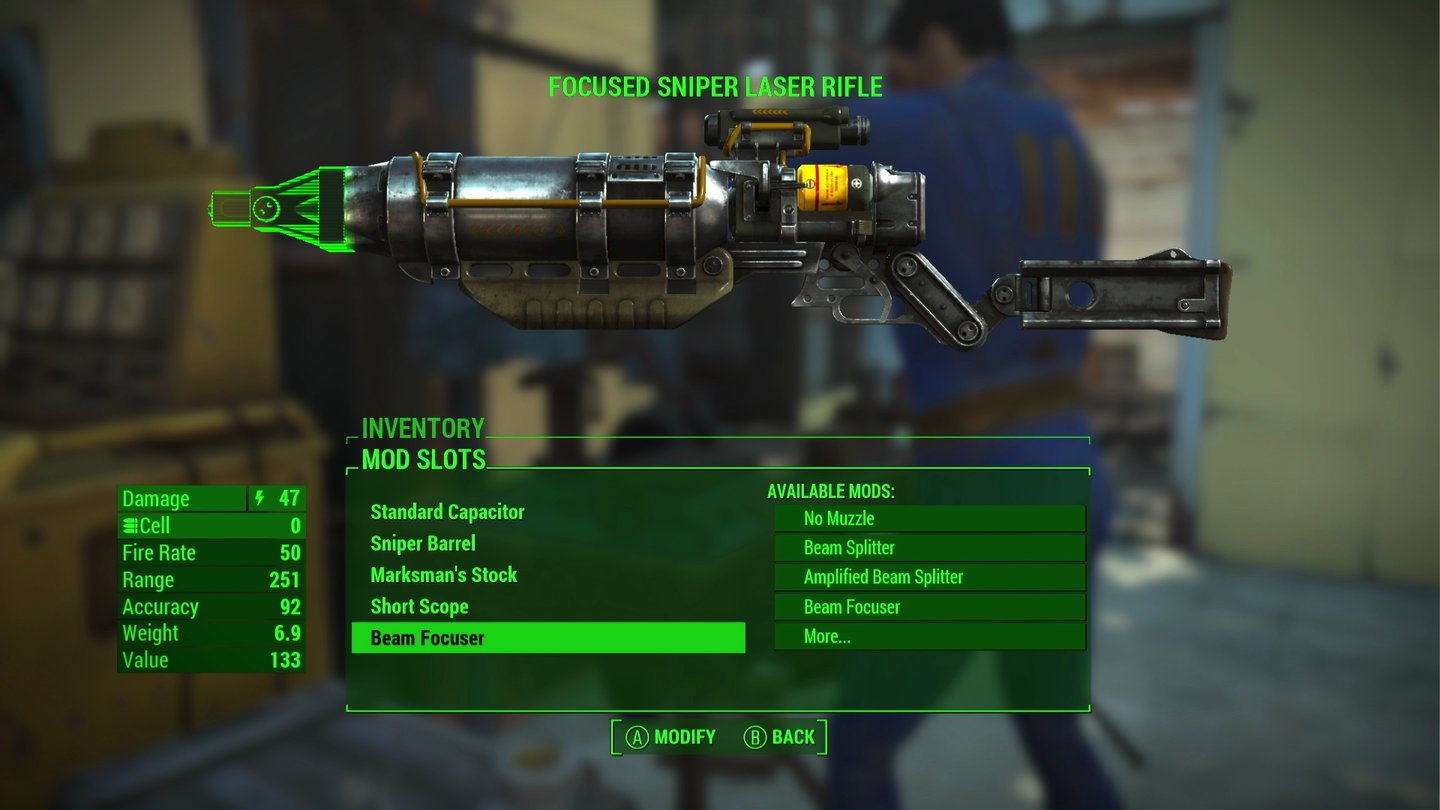 Fallout 4Beim Crafting sollen wir uns mit 50 Basiswaffen und 700 Erweiterungen austoben können.