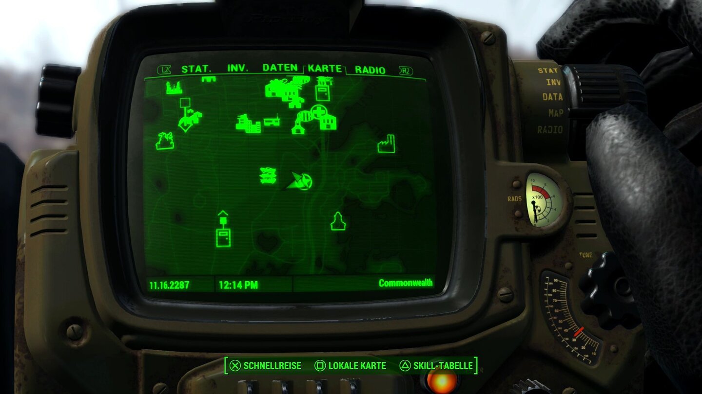 Fallout 4 (PS4)Das Schnellreisen über die Karte ist wieder jederzeit möglich – außerhalb von Kämpfen, versteht sich.