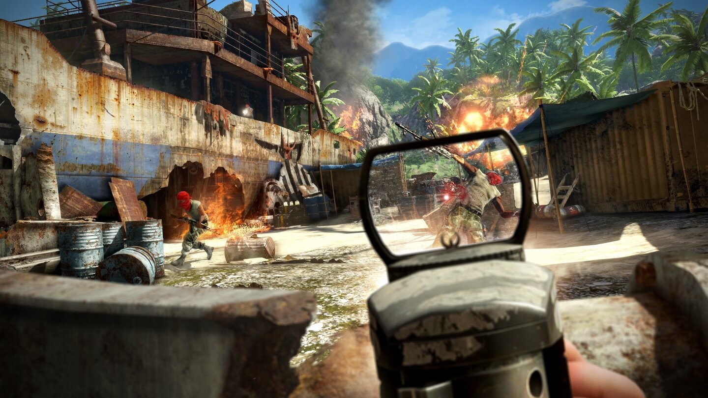 Far Cry 3Entscheidungsfreiheit spielt in Far Cry 3 eine große Rolle. Ins feindliche Lager schleichen, um die Gegner lautlos mit dem Messer anzupicksen? Kein Problem. Mit Sturmgewehr und Granaten für Unruhe sorgen? Auch möglich. Wir freuen uns auf weitere Details des Ego-Shooters.
