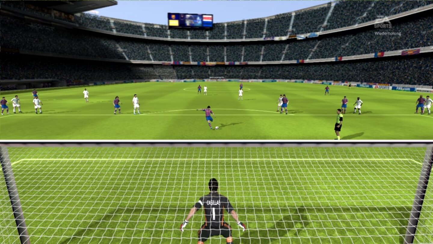 FIFA 10Hier sehen wir den unliebsamen Vorgänger FIFA 10 aus der gleichen Kameraperspektive.