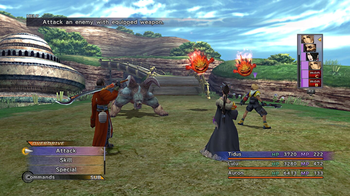 Final Fantasy X /X2 HD RemasterAufgehübscht: Sogar im Kampf merkt man den Spielen das HD-Facelift an.