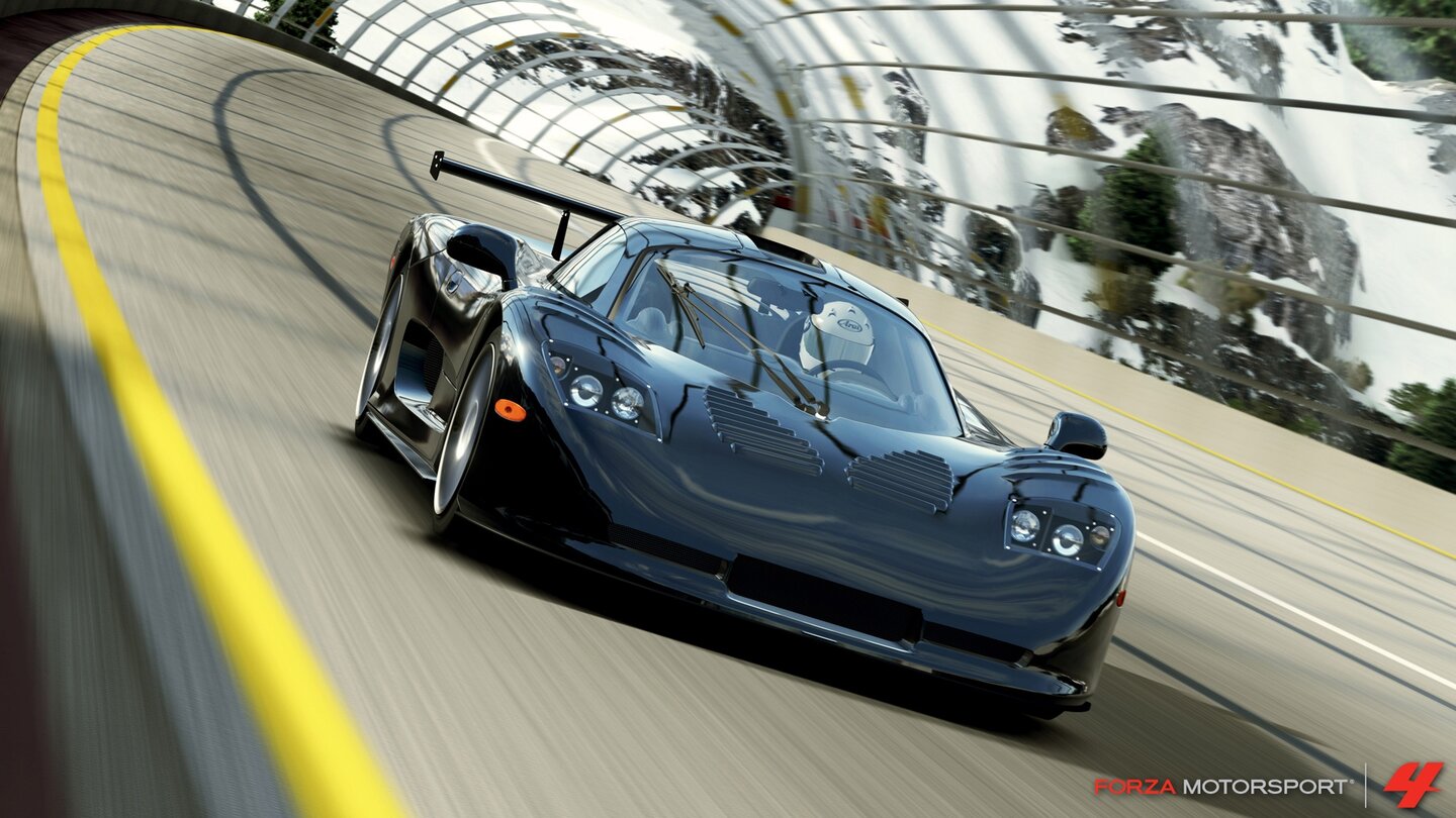 Forza Motorsport - SerienhistorieBis heute stellt Forza Motorsport 4 mit über 500 Autos in der Grundfassung und 665 Boliden mit allen DLCs den größten Fuhrpark aller Serienteile. Hier im Bild: der MT900 von Mosler.