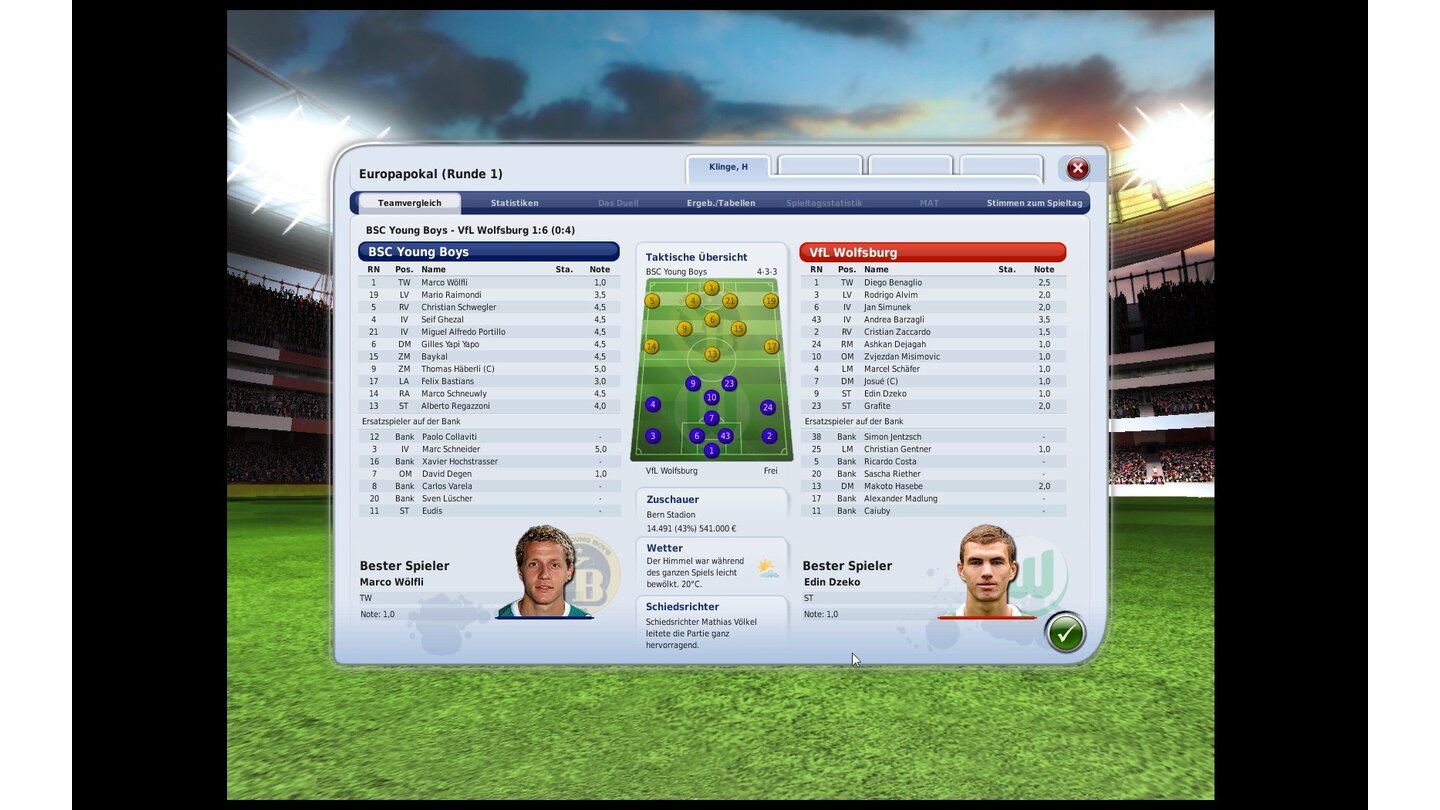 Fussball Manager 09 - Bilder aus der Testversion