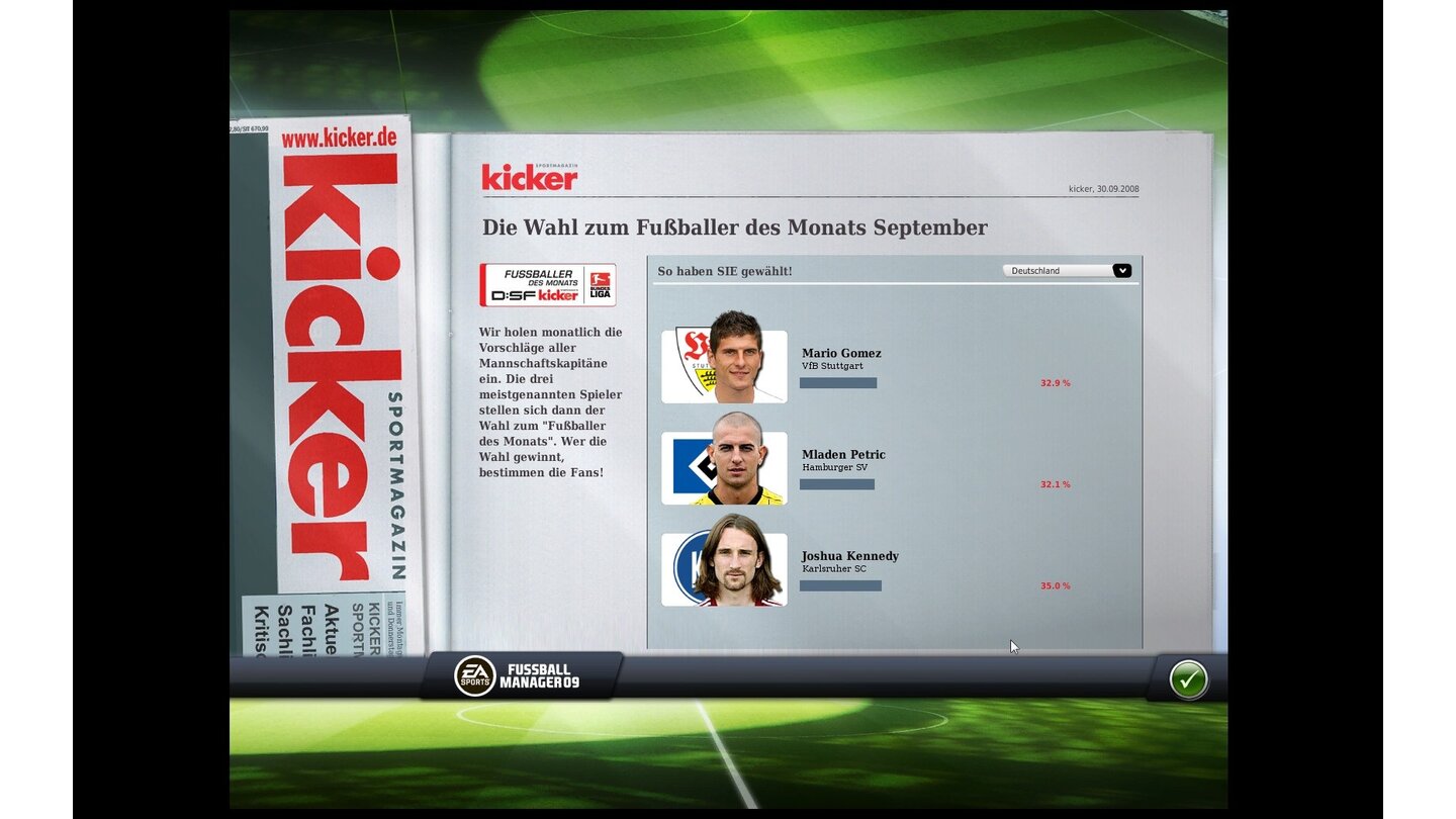 Fussball Manager 09 - Bilder aus der Testversion