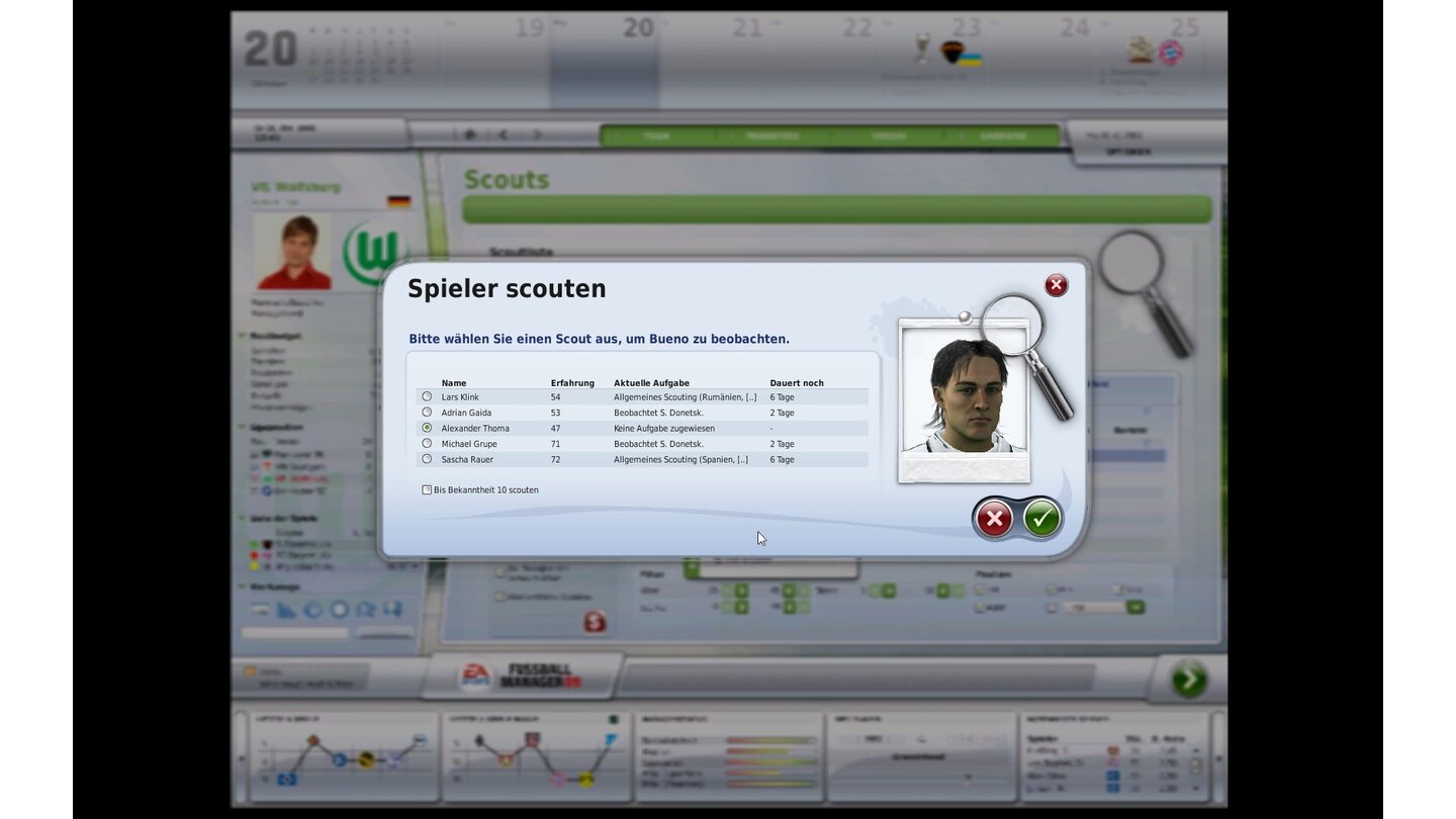 Fussball Manager 09 - Bilder aus der Testversion