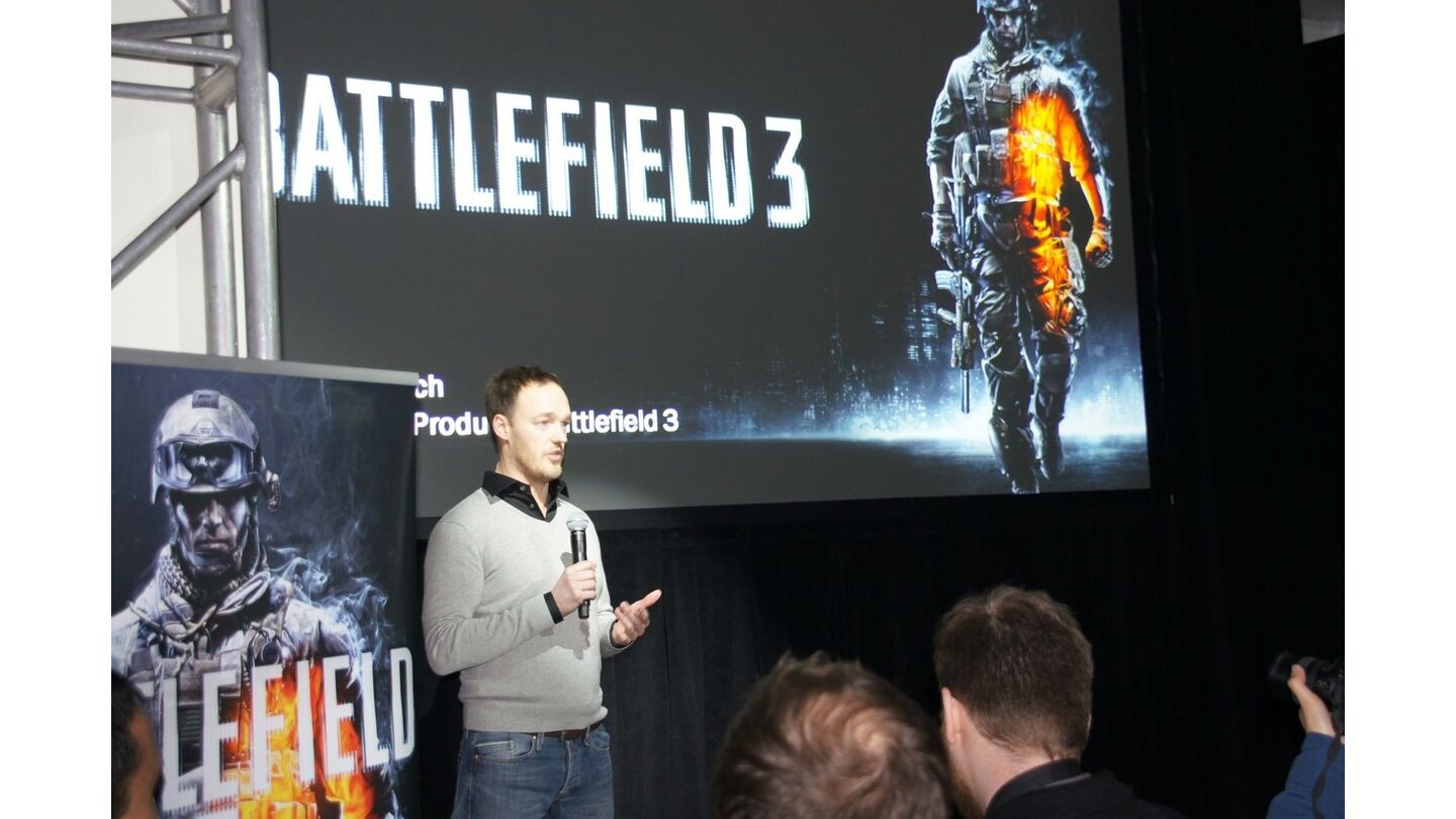 GDC 2011 DesignerPatrick Bach von DICE ist aufgeregt, auf dem EA-Event stellt der Produzent sein Baby Battlefield 3 erstmals einer breiteren Öffentlichkeit vor.