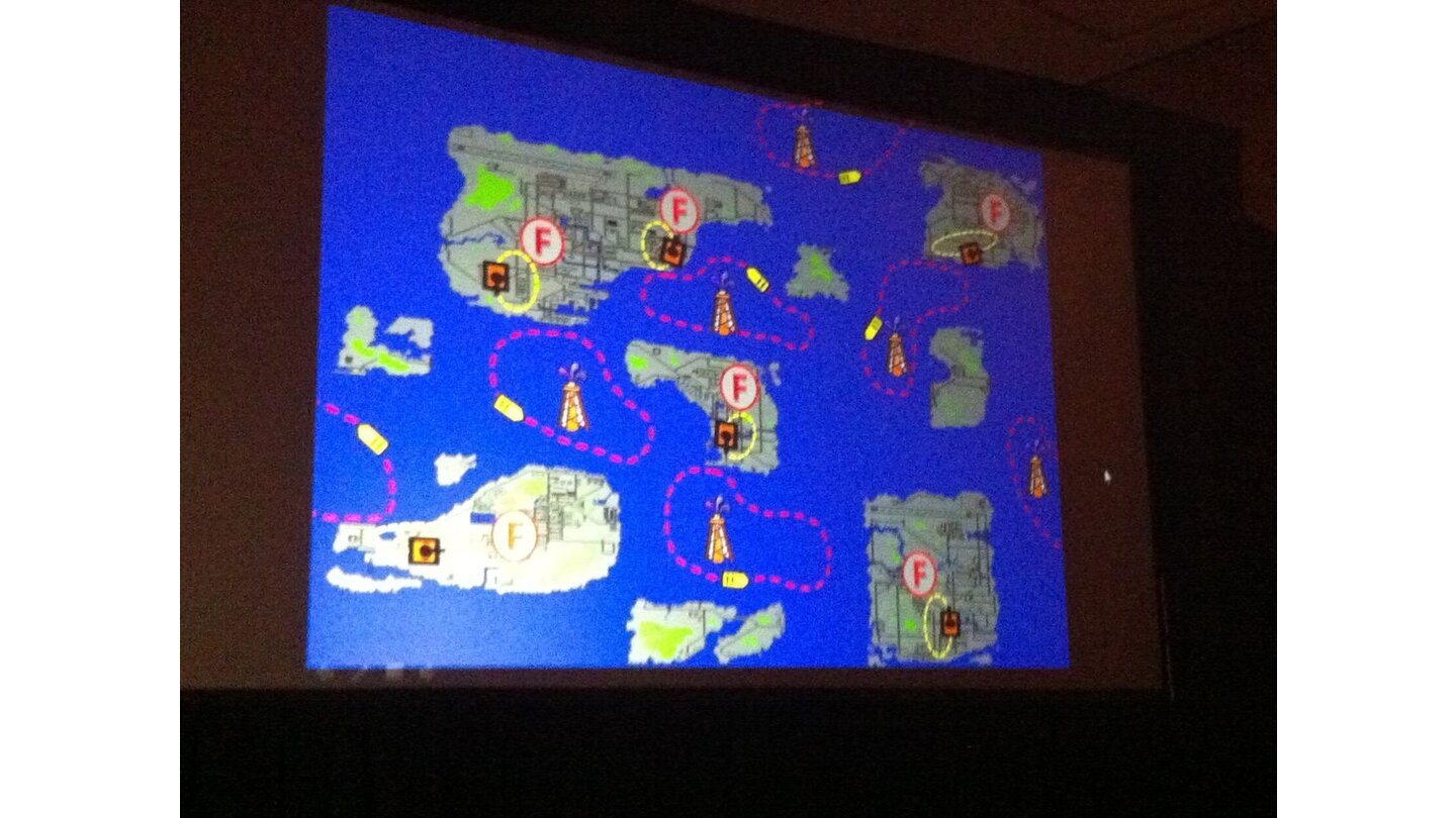 GDC 2011 VorträgeWar das echt so komplizert damals? Will Wright erläutert den Rohstoff-Kreislauf in Raid over Bungeling Bay.