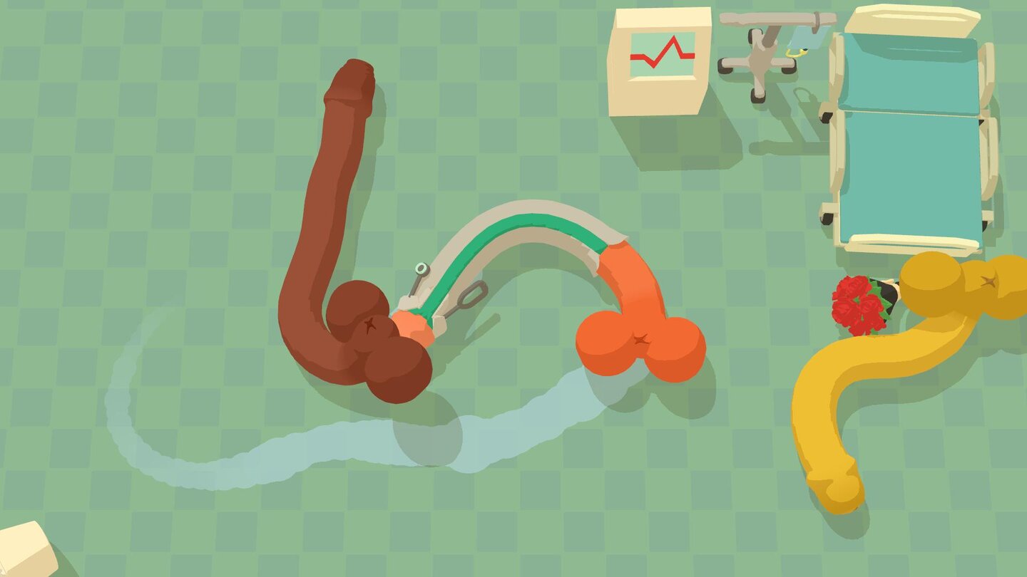 Genital JoustingIm »Traditional«-Mehrspielermodus geht's darum, Kontrahenten in den Hintern zu kriechen und in den eigenen kriechen zu lassen.