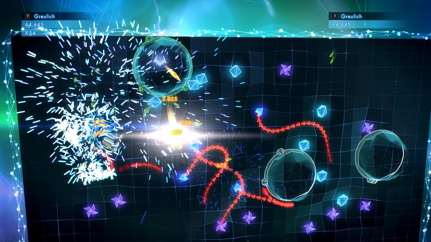 Geometry Wars 3: DimensionsEin ganz schönes Chaos, durch das wir uns in Geometry Wars 3 ballern müssen. Gelegentlich fällt es schwer, die Übersicht zu behalten.