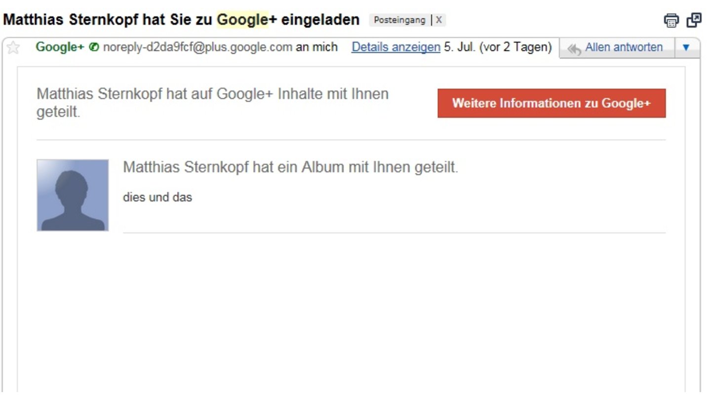 Google Plus Einladung