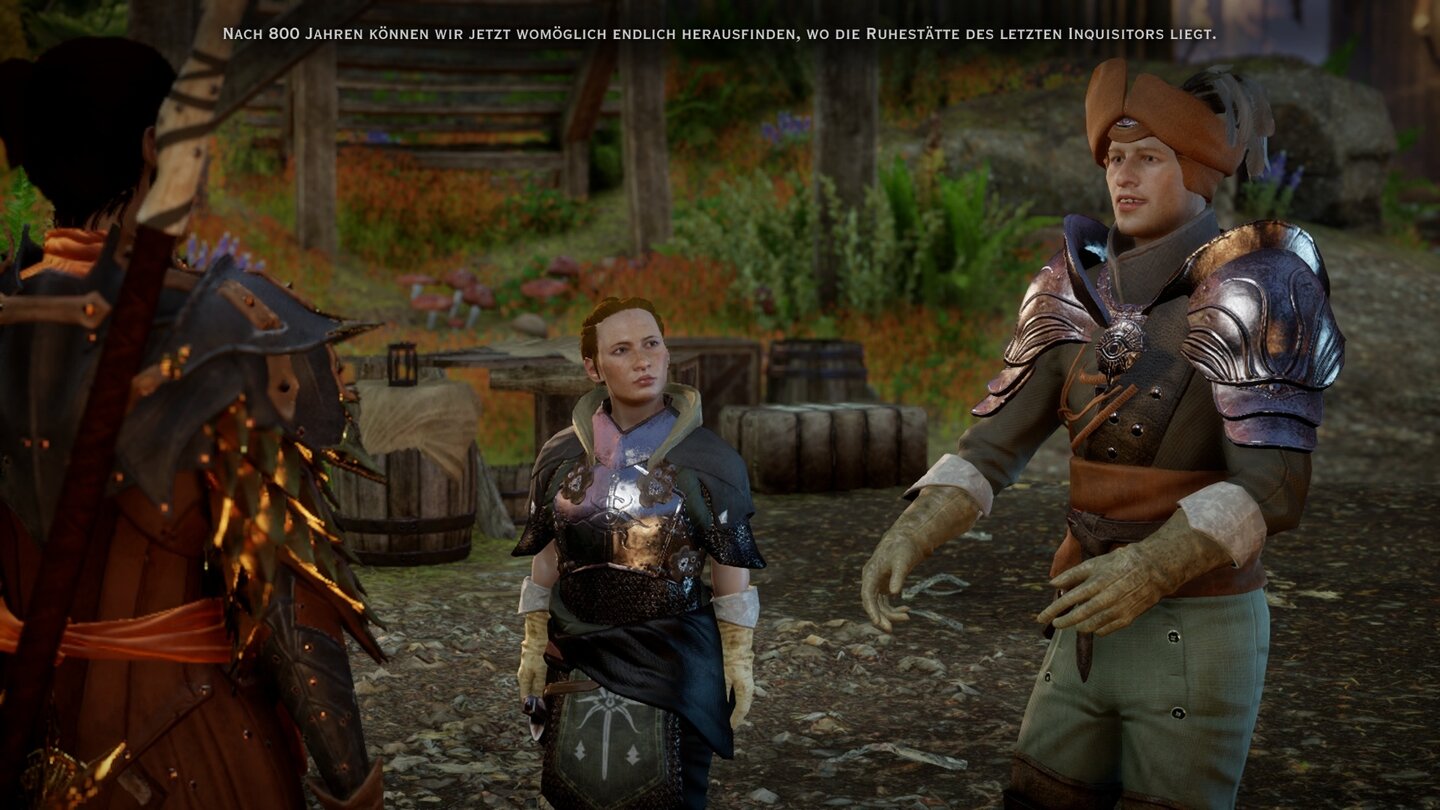 Dragon Age: Inquisition - DLC »Hakkons Fänge«Vor Ort nehmen uns Späherin Harding und Professor Kenric aus Orlais in Empfang und erklären, womit wir es zu tun haben.