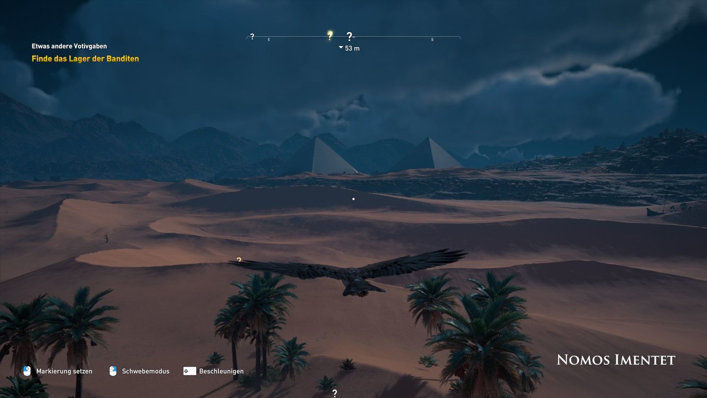 Assassin's Creed OriginsSelbst in der Wüste gibt's aus der Vogelperspektive viel zu entdecken.