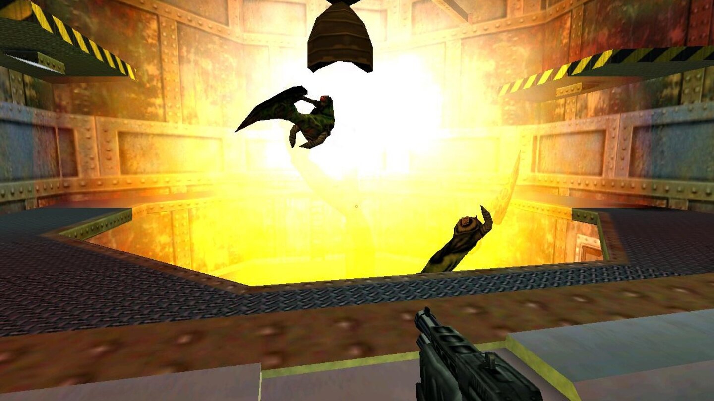 Half-Life Das dreiköpfige Riesenbiest grillen wir mit einem Raketentriebwerk.