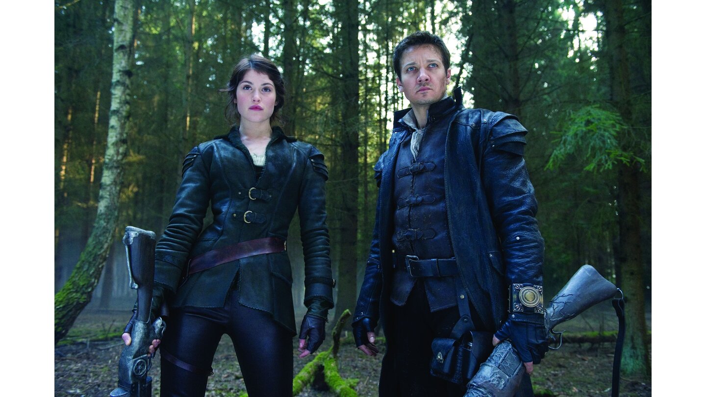 Hänsel und Gretel: HexenjägerGemma Arterton und Jeremy Renner sind sich durchaus bewusst, was für einen Blödsinn sie da fabriziert haben.