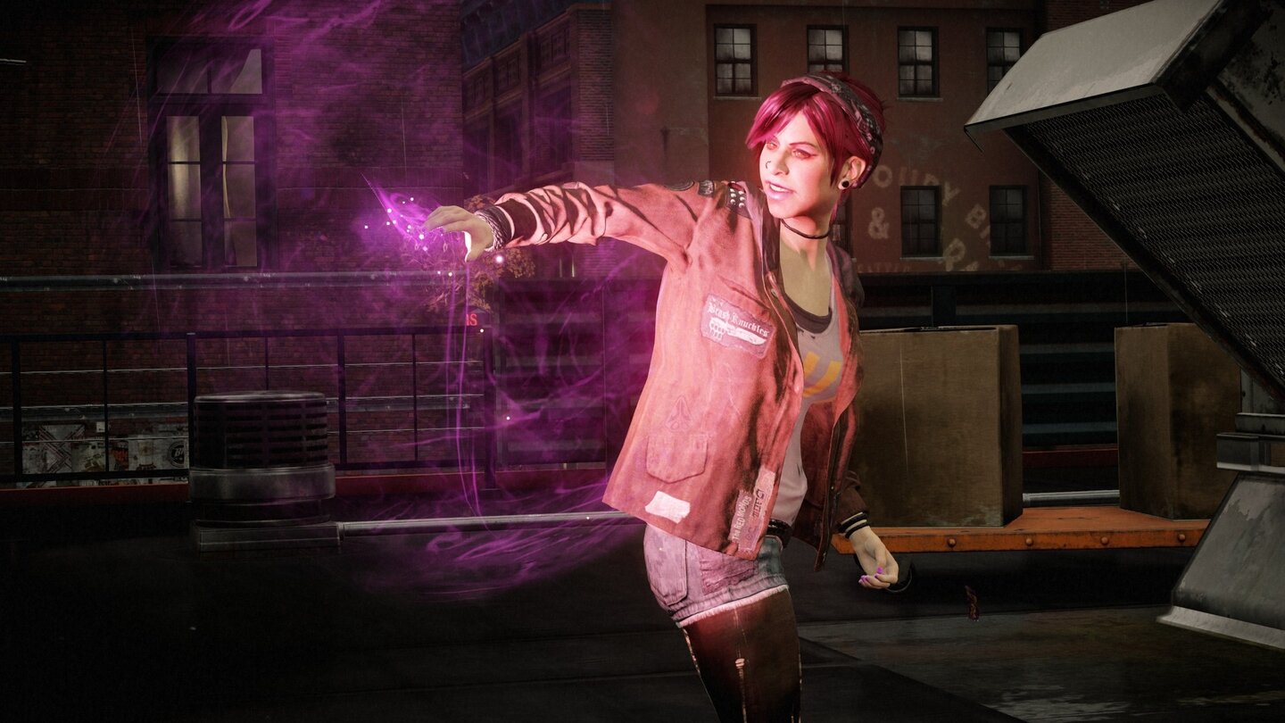 Infamous: First LightSelbst die Drohnen, die wir in Nebenmissionen abschießen müssen, wurden aus dem Hauptspiel übernommen.