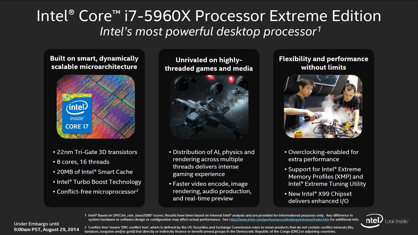 Der Intel Core i7-5960X ist das Flaggschiff der Haswell-E Reihe, er soll in allen Bereichen maximale Performance bieten.