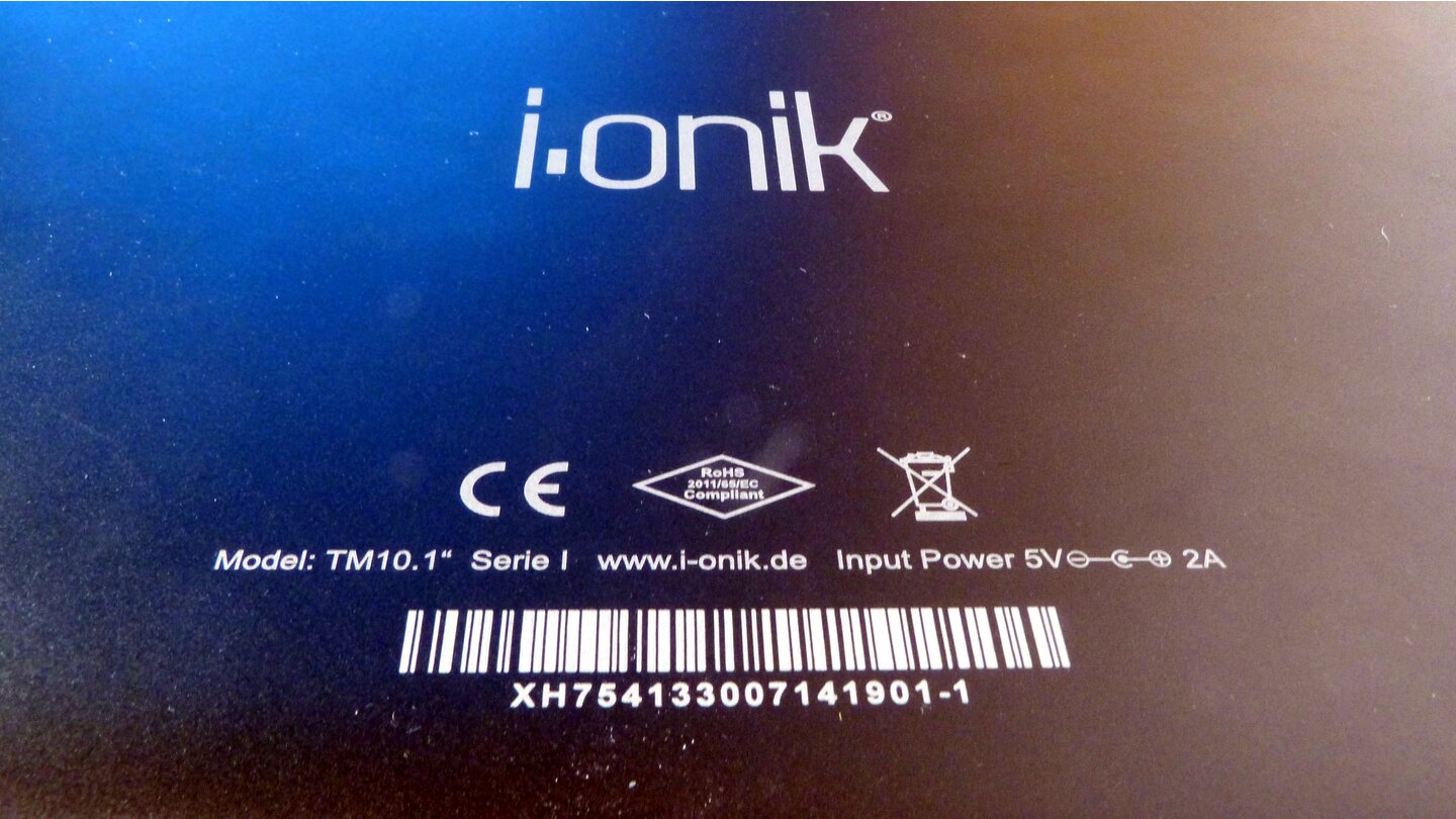 ionik TM10.1 - Herstellerbeschriftung auf der Rückseite