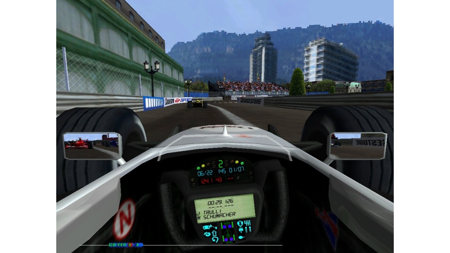 Flop: F1 2000 (64 Punkte, GS 6/00)Trotz aktueller Formel-1-Lizenz versagt EA Sports' Rennsimulation. Die Gründe: Miserables Fahrverhalten und noch miserablere Gegner-KI.