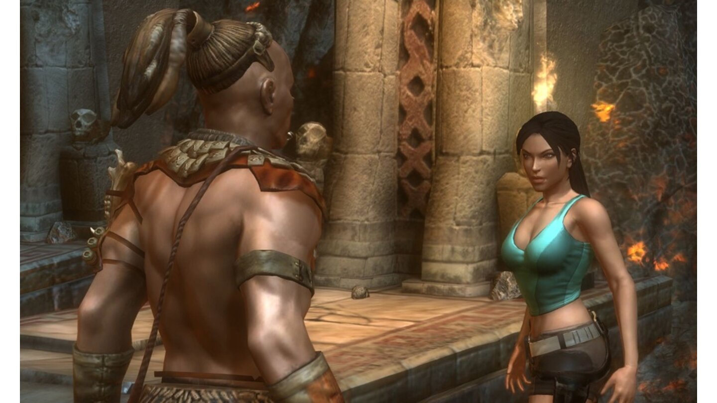 Lara Croft and the Guardian of LightLara von oben. Anders als von der Tomb Raider-Serie gewohnt, steuern Sie die kecke Archäologin aus der Verfolgerperspektive durch Tempel, Ruinen und Gruften. Rumballern, rätseln, klettern und springen kann Lara aber nach wie vor. Und nach wie vor erzeugt das tolle Leveldesign dabei einen grandiosen Spielfluss. Besonders cool: Wer will, der kann die Kampagne kooperativ mit einem Freund angehen. Der Übernimmt dann die Steuerung des Maya-Krieger Totec, der Lara immer begleitet. Im Koop ändern sich dann allerdings einige Rätsel.