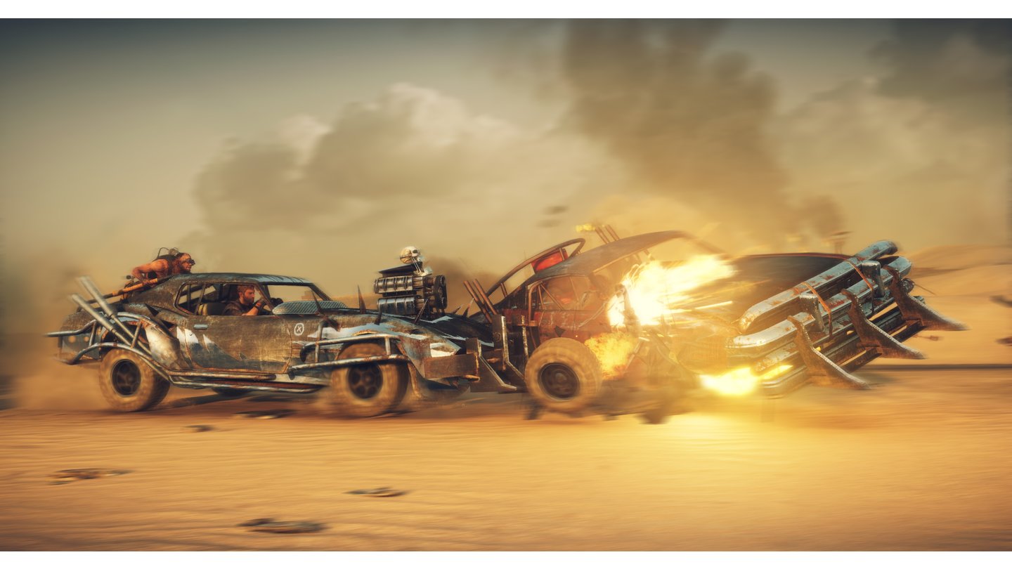 Mad MaxWer will, kann die gegnerischen Autos munitionssparend bis zur Explosion rammen.