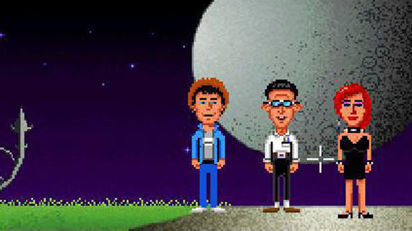 Maniac Mansion (1987)Maniac Mansion gilt als Meilenstein des Adventure-Genres. Der verrückte Forscher Dr. Fred entführt die Freundin des Protagonisten Dave und will an ihr Experimente durchführen. Das kann Dave natürlich nicht zulassen und versucht mit zwei – vom Spieler zu Anfang wählbaren – Freunden, sein Mädchen zu retten.
Maniac Mansion war das erste Adventure, das sich alleine über einen Mauscursor steuern ließ. Je nachdem, welche Begleiter man auswählte, gab es andere Lösungswege im Spiel.