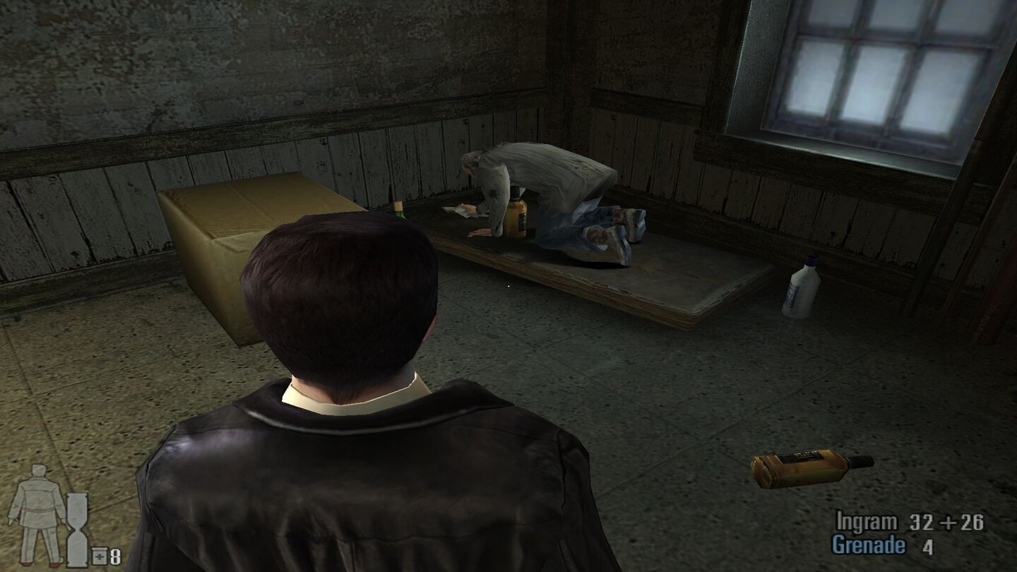 Max Payne 2…oder beobachten einen Obdachlosen, der seine Schlafstatt reinigt. Ein starker Charakter des Spiels ist…