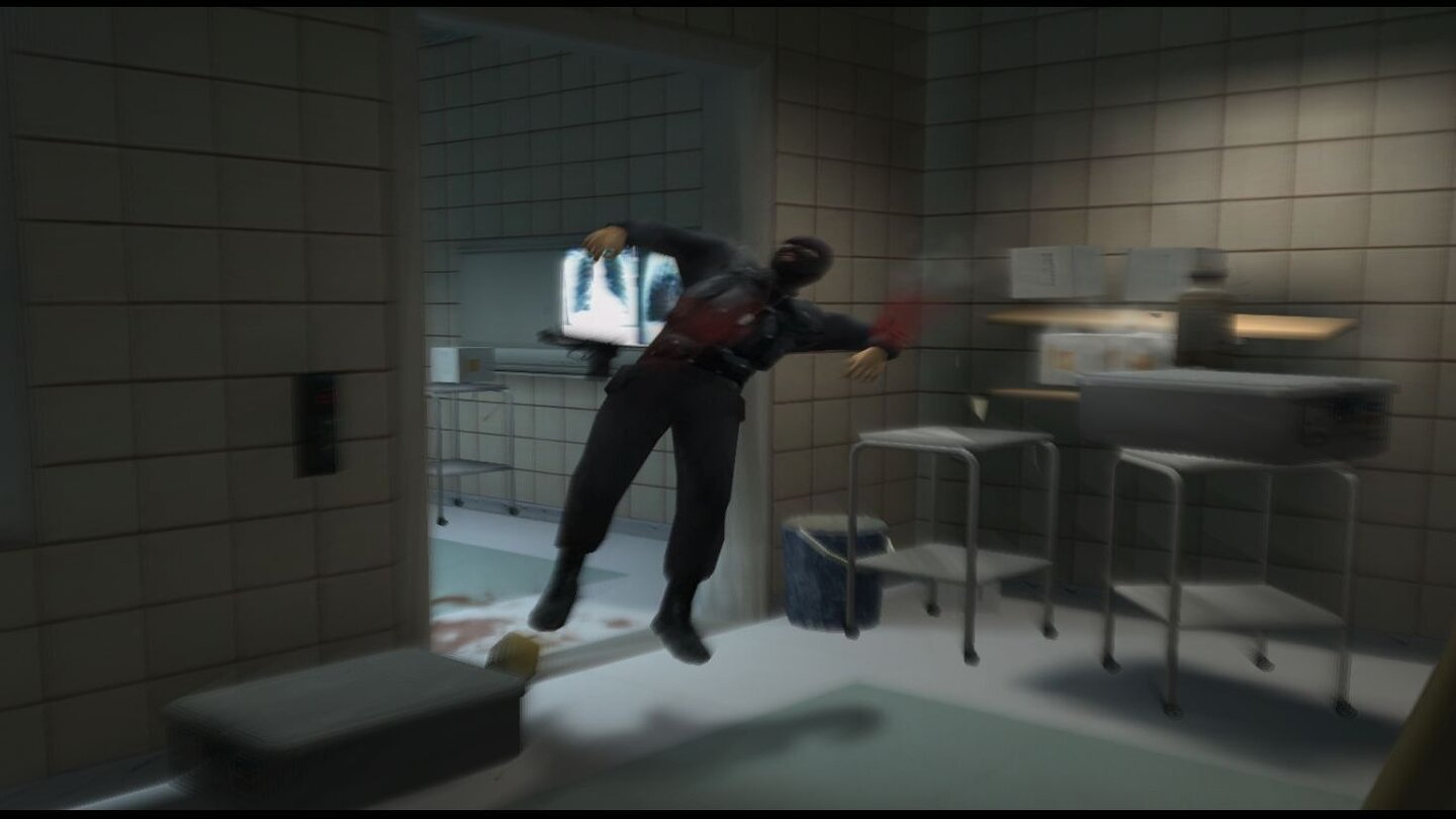 Max Payne 2…bei den spektakulär in Szene gesetzten Sterbesequenzen mancher Gegner. Mit einem Rechtsklick…