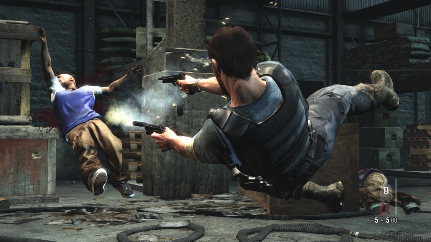 Max Payne 3Es gibt nichts befriedigenderes, als einen nervigen Gegner aus dem Sprung heraus wegzuputzen.