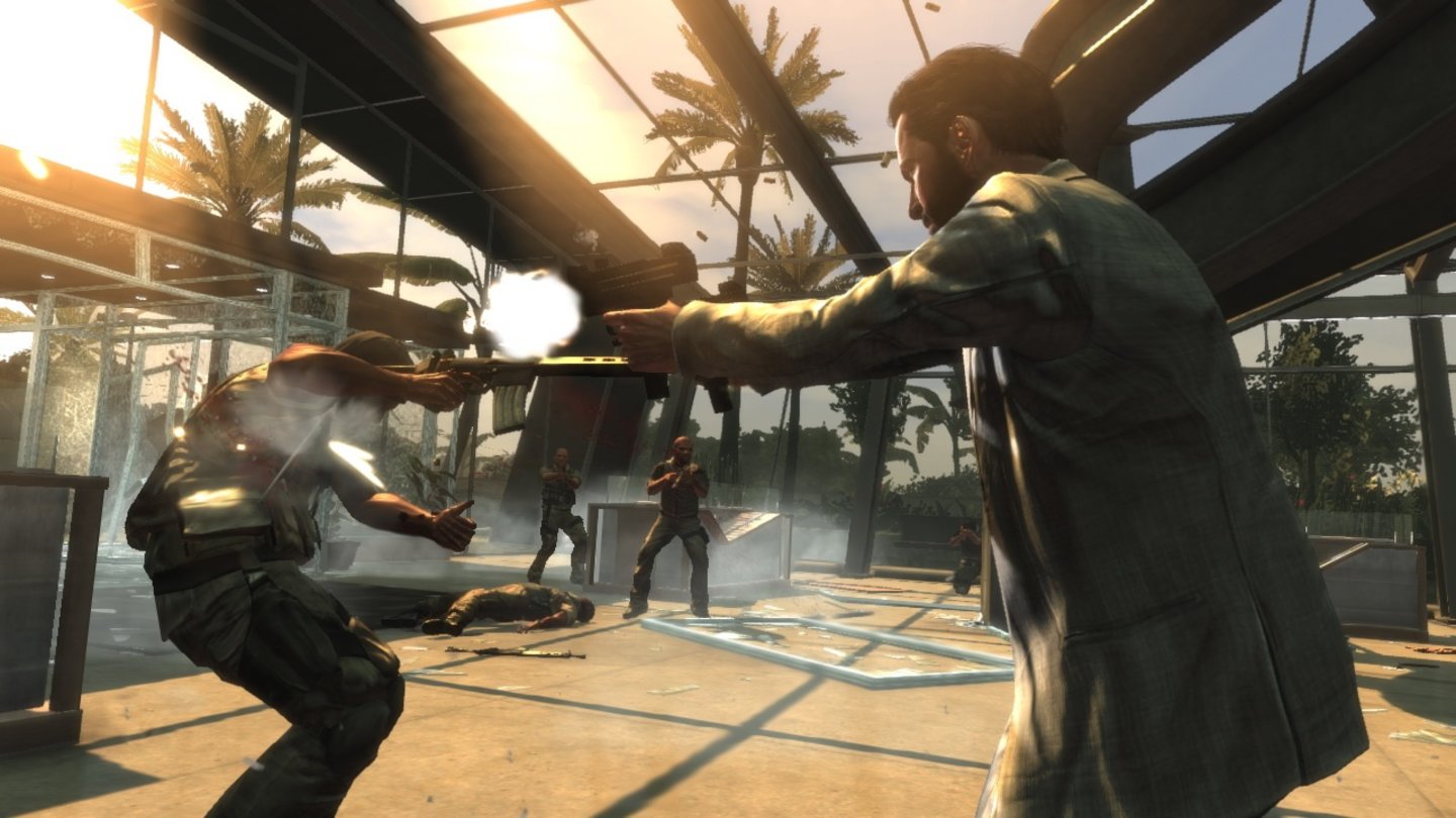 Max Payne 3Im Last Stand bekommt Max noch eine Chance, den drohenden Tod abzuwenden: Wenn er den Schützen erledigt, der ihn erschossen hat, geht's weiter.