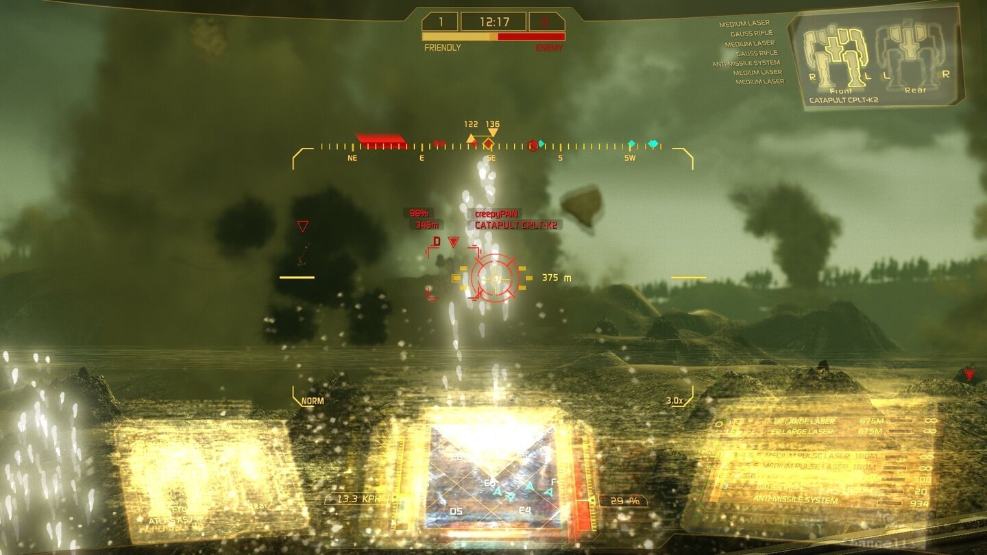 MechWarrior OnlineWenn das Cockpit wackelt, flirrt auch das HUD.