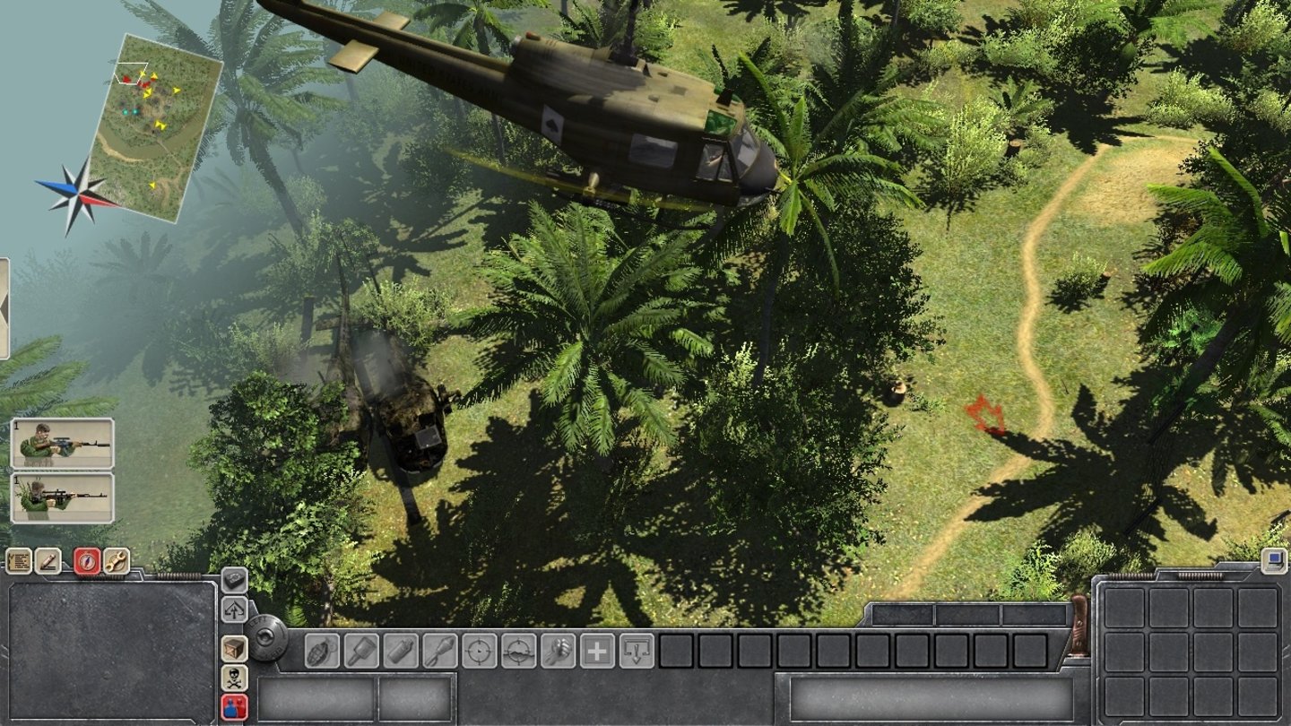 Men of War: VietnamUm Kampfhelikopter sollten Sie einen großen Bogen machen. Oder eine Panzerfaust im Gepäck haben.