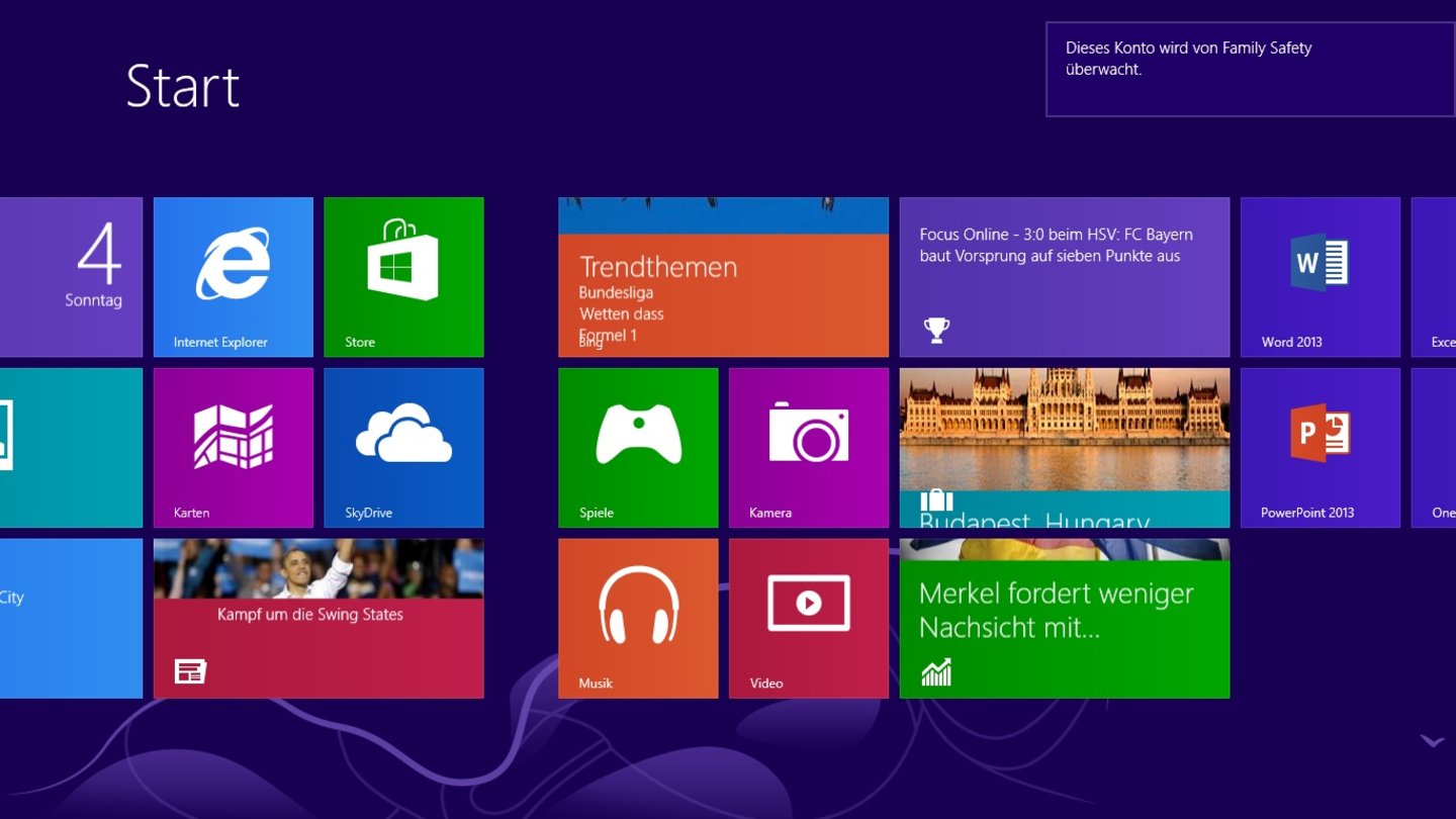 Microsoft Windows 8 RT auf dem Microsoft Surface