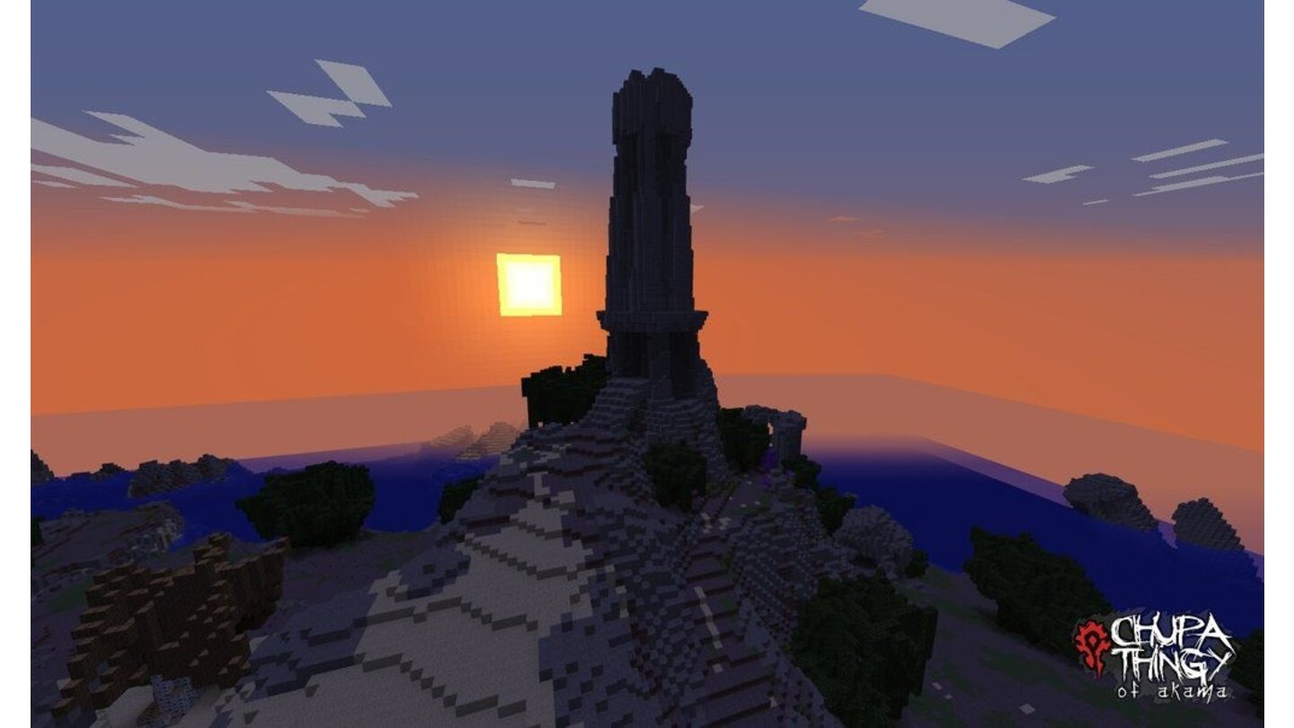 World of Warcraft nachgebautIn diesem Bild zeigt der Modder Ramsey einen Nachbau des Turms von Ethel Rethor in Desolace.