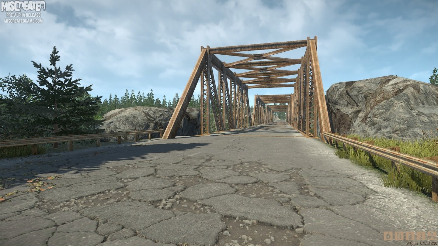 Miscreated - Early-Access-ScreenshotsAuf der anderen Seite dieser Brücke liegt eine größere Stadt - in der vermutlich schon einige Spieler auf neue Opfer warten.