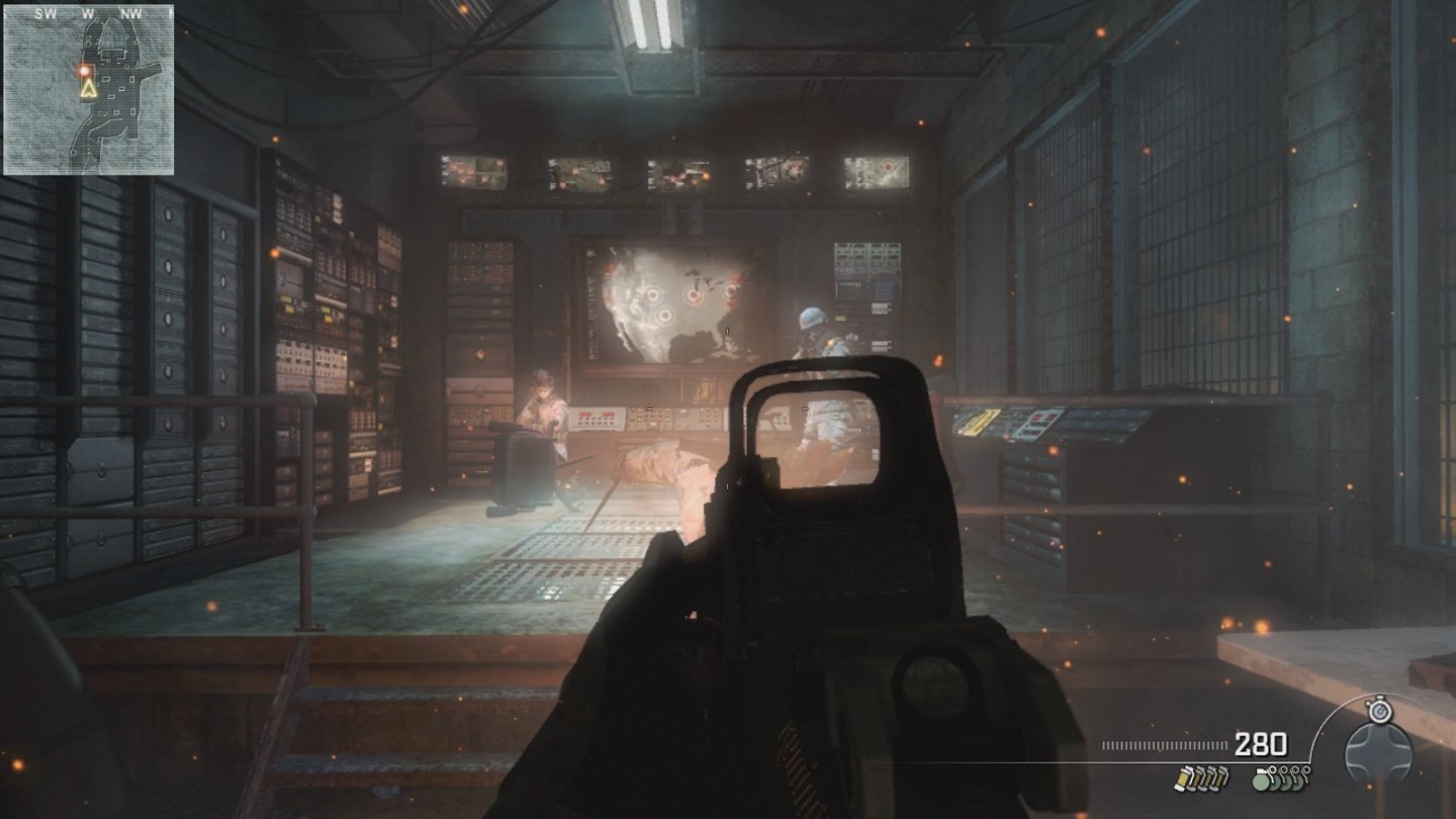 Modern Warfare 3 - Content-Pack 1Mission Glatteis: Wir haben die Zentrale in der Mine gefunden. Schnell die Selbstzerstörung aktivieren und dann raus aus die Mine.