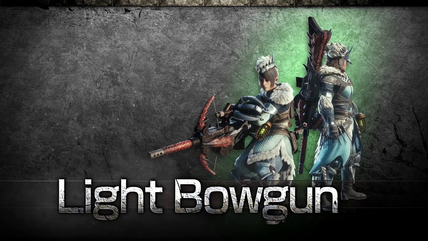 Light BowgunDie kleinere Schwester der Heavy Bowgun ist nicht so durchschlagskräftig und kann nicht als Scharfschützengewehr verwendet werden. Dafür ist die Feuerrate höher und ihr dürft euch damit schneller über das Schlachtfeld bewegen. Sie ist besonders für die Rolle des Supporters in Kämpfen geeignet.