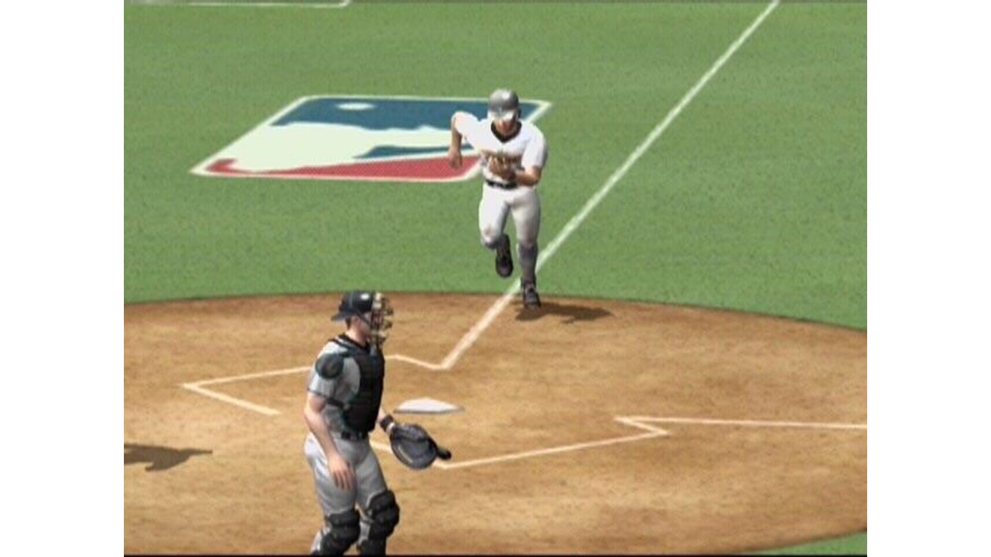 Showing my runner crossing the plate in a replay.