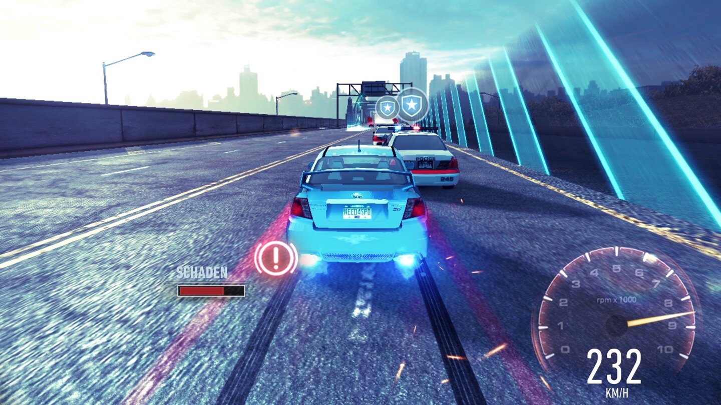Need for Speed: No LimitsDa freut man sich als Raser: Die virtuelle Polizei agiert viel zu zahm und teilnahmslos – entsprechend niedrig ist die Herausforderung.