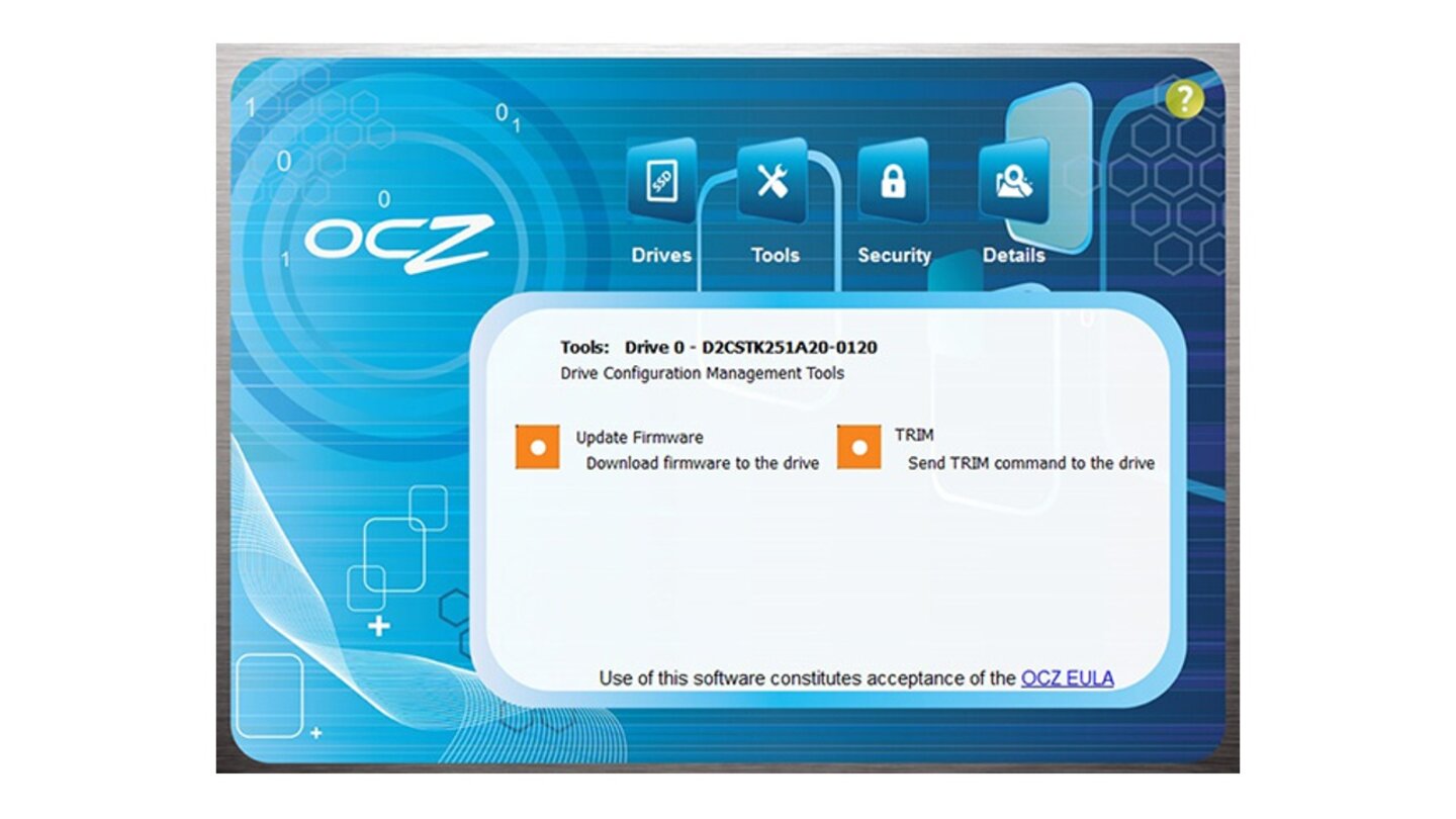 Über die OCZ-Software können Sie auf Wunsch ein Firmware-Update durchführen.